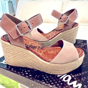 Sam Edelman Dimitree espadrille wedge platform, Color: Putty. Like new!
